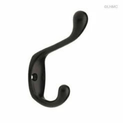 Liberty Heavy Duty Two Prong 3 1/2" Coat Hook - Flat Black