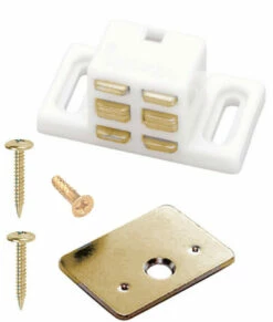 Liberty Heavy Duty White Magnetic Catch W/ Strike - 1 3/4"