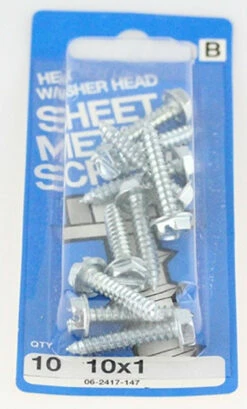 Hillman Hex & Washer Head Sheet Metal Screws - 10 X 1" - 10 Pack H-970206
