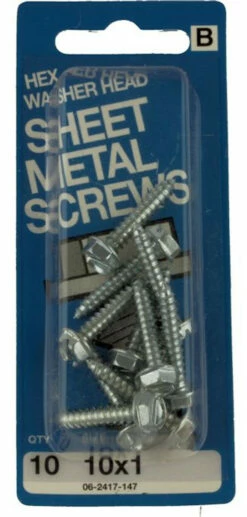 Hillman Hex Washer Head Sheet Metal Screws #10 X 1" Long 10-Pak H-06-2417-147