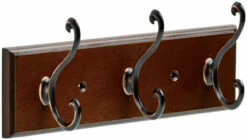 (8 Pack) 9.5" Rails With 3 Scroll Hooks Bark & Oil-Rubbed Bronze