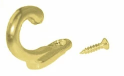 (10 Pack) Jewelry Box Hook Or Key Hanger With Screw Polished Brass