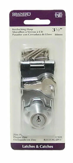 Liberty Key Locking Bright Zinc Plated 3 1/2" Hasp LQ-B23312G-ZP-U