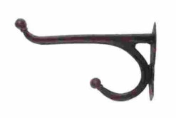 Huge Black Cast Iron Harness Hook Two Prong 9-1/4"CI-H702