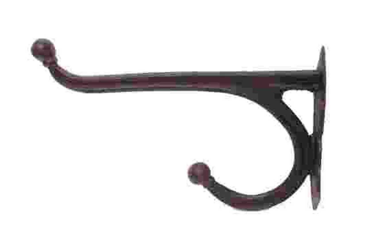 Huge Black Cast Iron Harness Hook Two Prong 9-1/4"CI-H702 3 Huge Black Cast Iron Harness Hook Two Prong 9-1/4"CI-H702