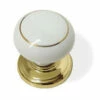 Liberty 1-3/8" Large Ceramic Knob White With Gold Ring -Liberty Sale large white ceramic knob with gold ring 1 3 8 dia lq p59011c w c 2 38296.1657643739