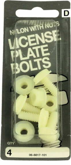 Hillman Nylon License Plate Bolts With Nuts - 4 Pack (970356)