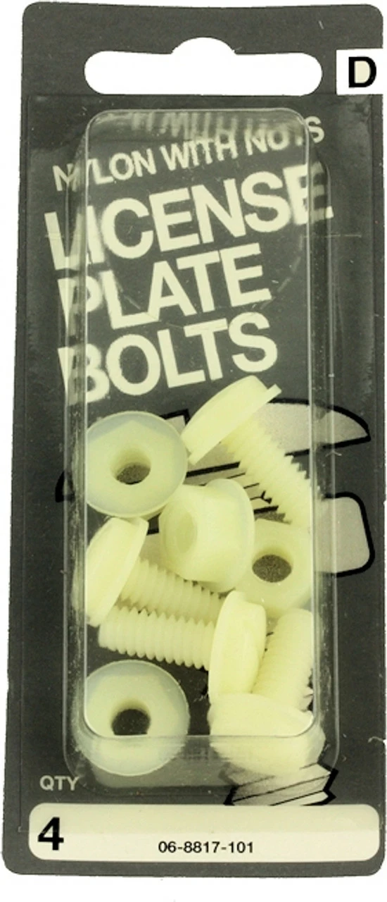Hillman Nylon License Plate Bolts With Nuts - 4 Pack (970356) 3 Hillman Nylon License Plate Bolts With Nuts - 4 Pack (970356)