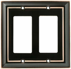 Brainerd - Architectural 2-Gang Double Standard Wall Plate - Oil Rubbed Bronze - W10536-OB-UP