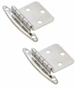 Pair Chrome Free-Swing Hinges With Screws & Door Bumpers H01010V-CHR-O2