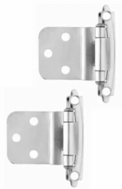 Pair Inset/Offset Hinge 3/8" - Self Closing - Matte Chrome H0104AC-MC-O