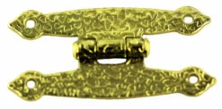 Pair Of Small Heavy Duty Hammered H Hinge With Screws 2.5" Bright Brass DL-H526-212-BP