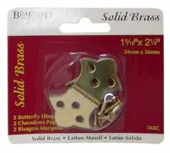 Liberty Pair Small Butterfly Hinge 1-5/16" X 2.1/4" Solid Brass LQ-76XC