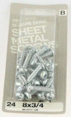 Hillman Pan Head, Square Drive Sheet Metal Screw - 8 X 3/4" - 24 Pack H-06-2717-129
