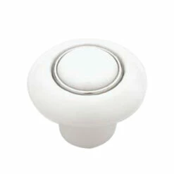 Liberty (50-Pack) 1-1/2" White Ceramic Knob With Chrome Insert