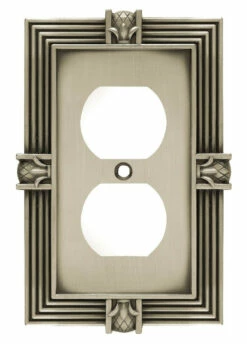 Liberty Pineapple Single Duplex Wall Plate - Brushed Satin Pewter (64462)