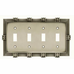Liberty Pineapple Quad Switch Plate - Brushed Satin Pewter (64461)