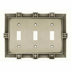 Liberty Pineapple Triple Switch Plate - Brushed Satin Pewter (64467)