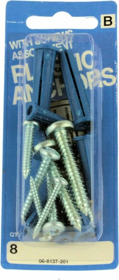 Hillman Plastic Anchors With Screw Assortment - 8 Pack