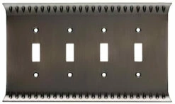 Brainerd - Wadsworth - Heirloom Silver Quad Switch Wall Plate - W30340-904-CP