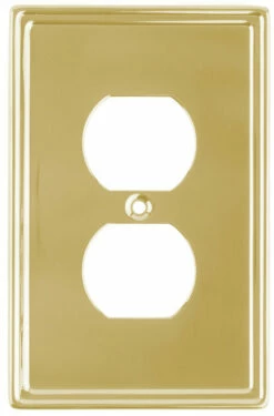 Liberty Single Duplex Wall Plate Polished Solid Brass