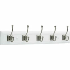 Liberty 27" Architectural Hook Rail White And Satin Nickel