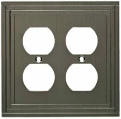 Allen + Roth - Lexington Double Duplex Wall Plate - Heirloom Silver - W22984-904-C