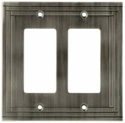 Allen + Roth - Lexington Double Rocker Switch Plate -Heirloom Silver - W22985-904-U