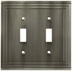 Allen + Roth - Lexington Double Switch Wall Plate - Heirloom Silver - W22981-904-U