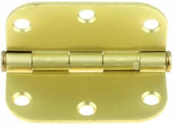 3" Round Corner 5/8" Radius Hinge - Polished Brass B1550