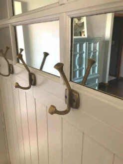 Liberty 4-3/8" Mandara Beveled Square Hook Champagne Bronze -Liberty Sale row of champagne bronze coat hooks 1 87648.1659982296