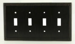 Ruston Venetian Bronze Quad Switch Wall Plate - 167798