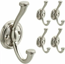 Liberty (5 Pack) Satin Nickel Nolan Double Prong Hook - 4 1/4"