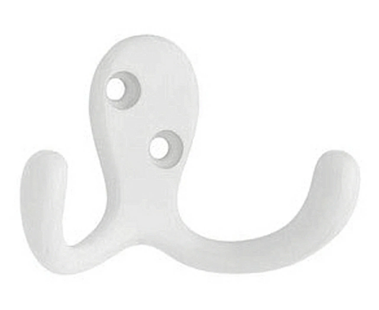 (2 Pack) Double Robe Hooks - White 3 (2 Pack) Double Robe Hooks - White
