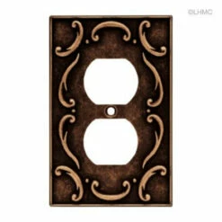 Liberty Single Duplex Wall Plate French Lace Sponged Copper (64266)