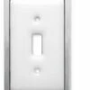 Liberty Single Switch Wall Plate - White Ceramic W/ Chrome LQ-68976 -Liberty Sale single switch wall plate white ceramic w chrome lq 68976 2 90901.1661955829