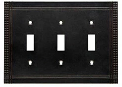 Liberty Triple Toggle Wall Plate In Soft Iron