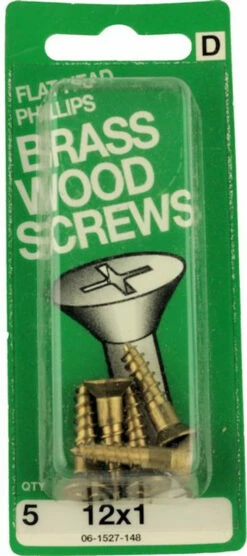 Hillman Solid Brass 12 X 1 Wood Screw Flat Head Phillips 5-Pak H-06-1527-148