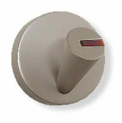 Liberty Solid Brass Decorator's Coat Hook - Satin Nickel With Amber Accent LQ-112446