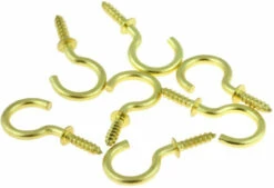 Liberty 3/4" Solid Brass Cup Hooks - Bag Of 6 - LQ-850956