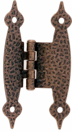 Special Order Only Pair Hinges 3/8" Offset - Hammered Antique Copper