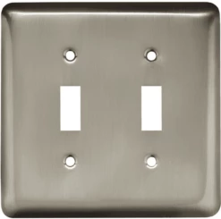 Liberty Stamped Round Double Toggle Satin Nickel Wall Plate