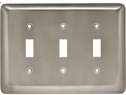 Liberty Stamped Round Triple Toggle Satin Nickel Wall Plate
