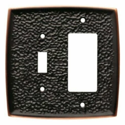 Liberty Switch-GFI Combo Wall Plate - Hammered Bronze W/ Highlights (144037)