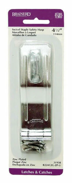 Liberty Swivel Staple Safety Hasp 4-1/2" L-B22412G-ZP-U