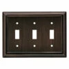 Liberty Triple Switch Wall Plate Ventian Bronze -Liberty Sale w063zmc 60199.1675977710