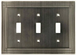 Allen + Roth - 3 Toggle Switch Wall Plate - Heirloom Silver - W22986-904-U