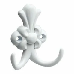 Liberty White Fleur-de-Lis Double Hook Vintage - 2-1/5"