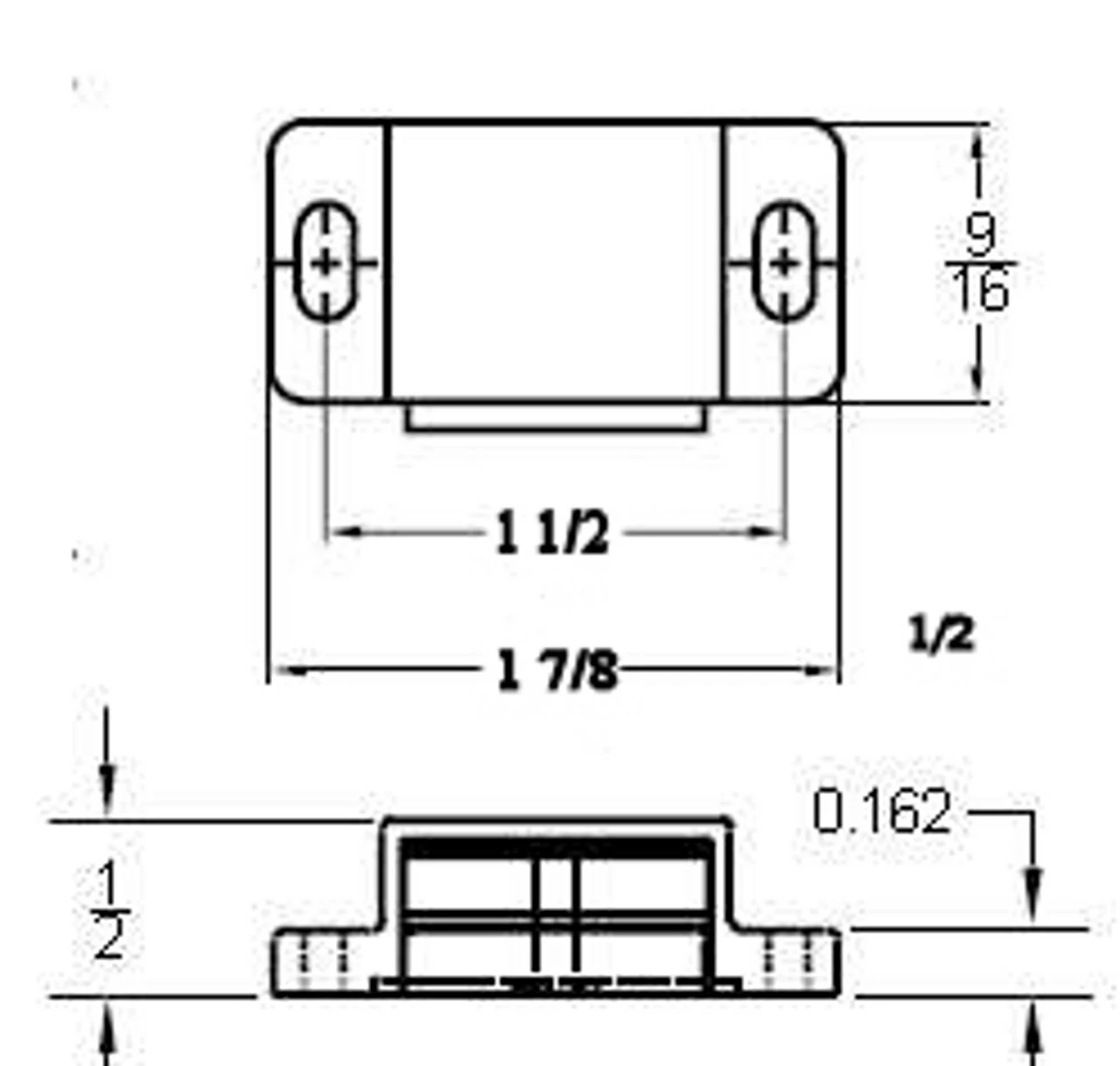 Liberty White Magnetic Catch - No Strike - 1 7/8" C617-WT 4 Liberty White Magnetic Catch - No Strike - 1 7/8" C617-WT - Image 2