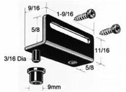 Wood Panel Pivot Hinge - Black - Pair With Screws